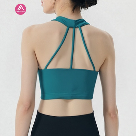 AirActive Leisure Yoga Sports Bra Fixed Pads Cross Front V-Neck Halter-neck