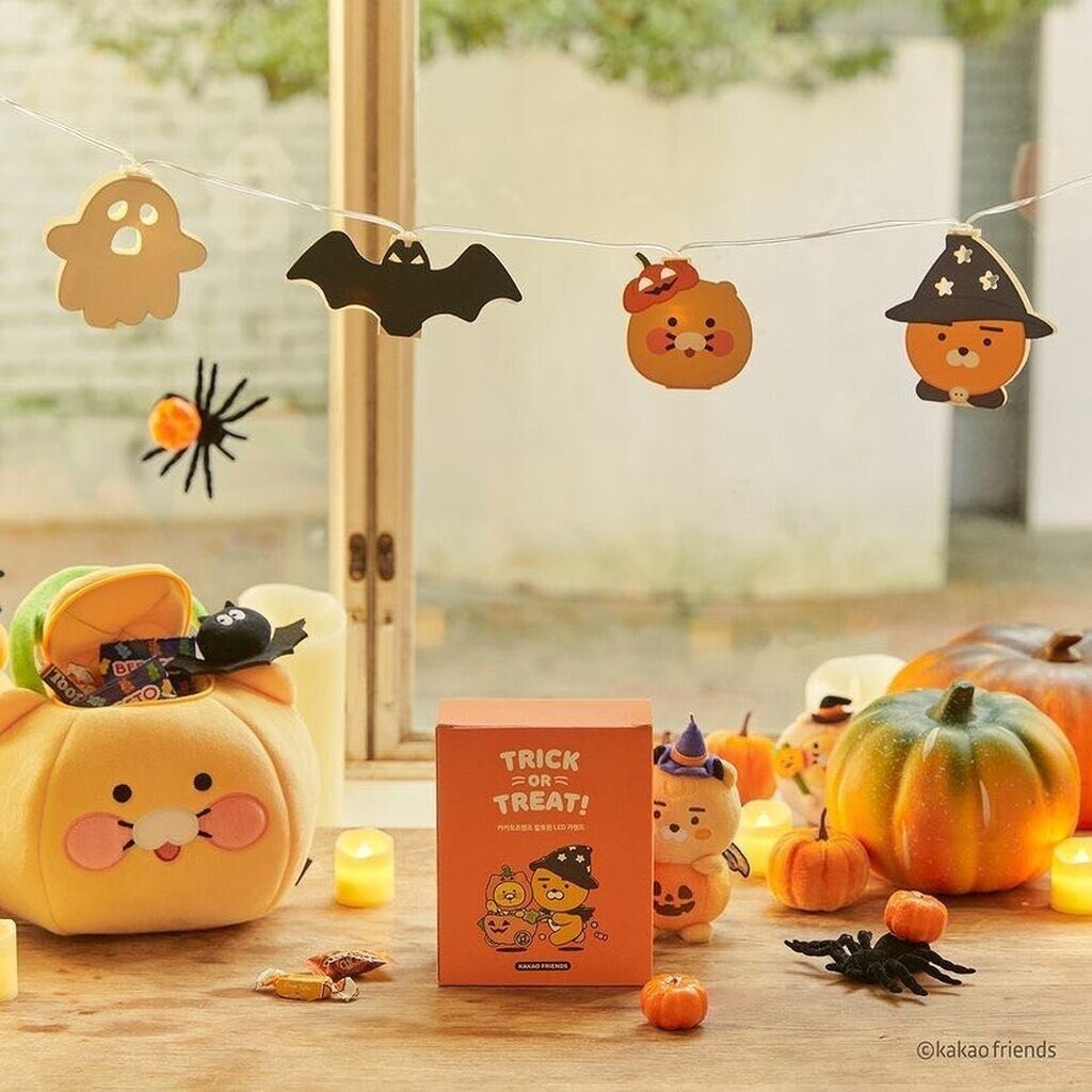 🛒 พร้อมส่ง 🎃Halloween LED Garland ธงตกแต่งฮาโลวีน DIY พร้อมไฟ LED พิเศษจำนวนจำกัด