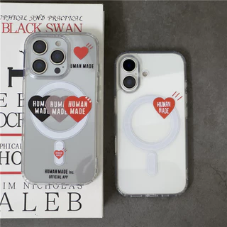 คลาสสิก HUMAM MADE Simple Love Label Lucencyแม่เหล็กเคสโทรศัพท์เหมาะสําหรับIPhone17 17AIR 16 16P 16PM 15 15P 15PM 14 14P 13 13P 13PM 12 12P 12PM 11 11P XR MAX 7P 16E 16P 16E