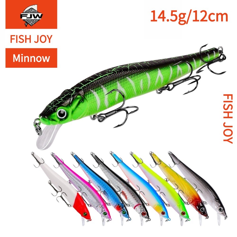 F20 ตกปลา ปลาปลอม เหยื่อเรืองแสง 3D ตาปลา สีสันสดใส ลายพราง ลายสาดสี ปลายแหลม สะพานเหยื่อ