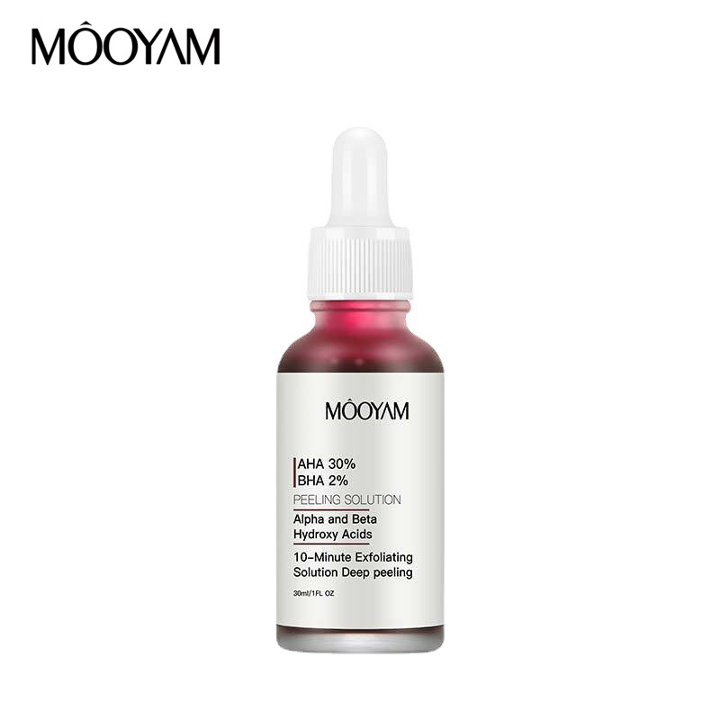 MOOYAM เซรั่มกรดผลไม้ AHA + BHA ละลายสิวอุดตัน กระชับรูขุมขน ผลัดเซลล์เคราติน เซลลูไลท์ ดูแลผิวหน้า 30ml