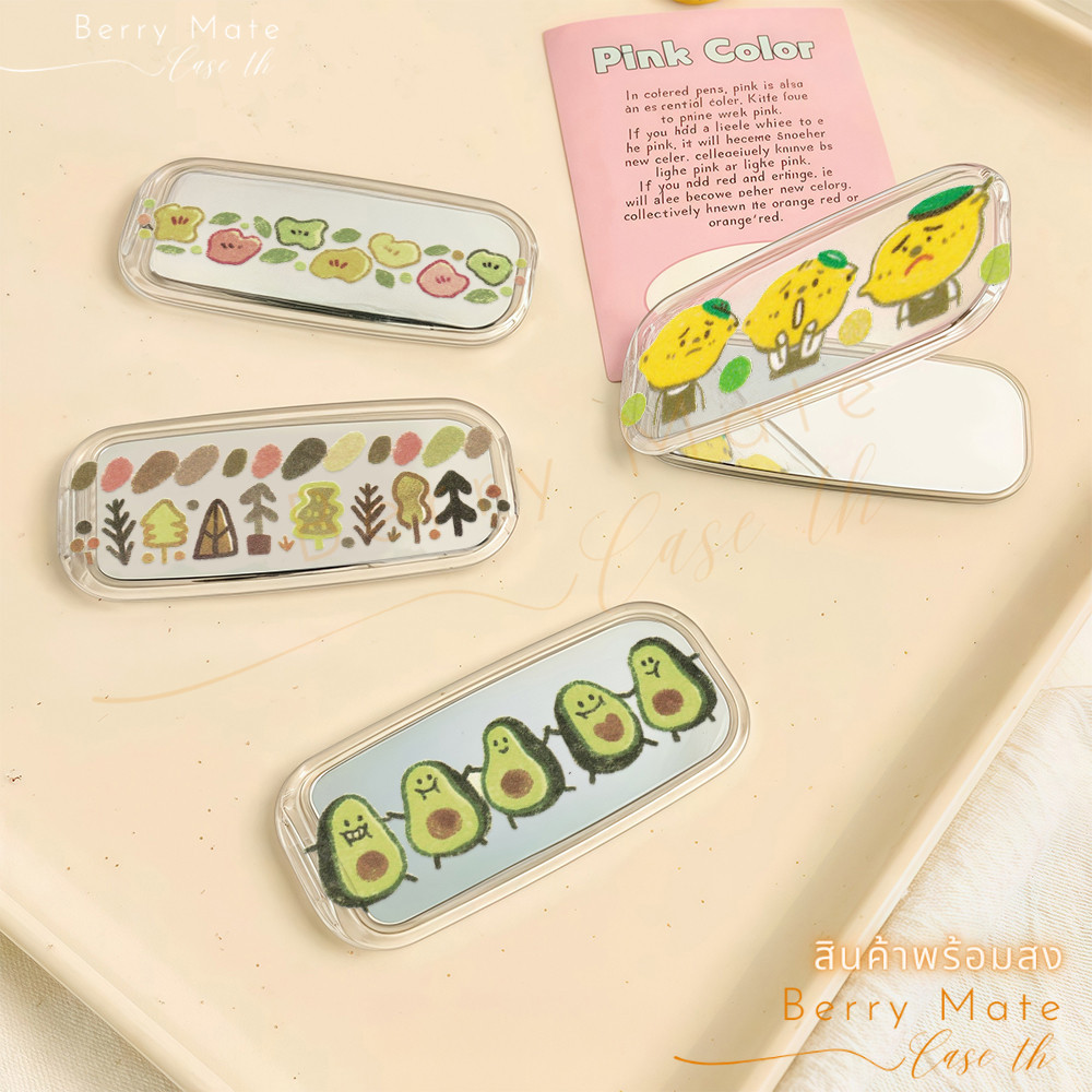 ขาตั้งติดเคสมือถือ พร้อมกระจก ลายการ์ตูน ต้นดอกไม้ผลไม้ ใช้กับเคสมือถือหลายรุ่นได้ ที่วางติดตั้งง่าย สะดวกการวางโทรศัพท์