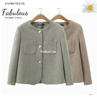 [อก38-50นิ้ว ]✨ เสื้อแจ็กเก็ตผ้าทวีดทรงคลาสสิคสุดหรู ✨ 👩‍💼 ด…