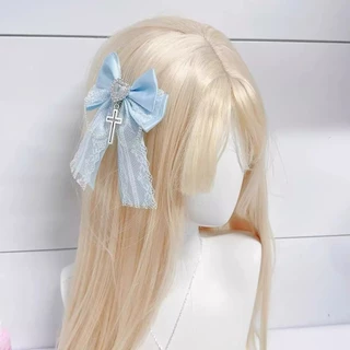 Original Chain Bud Style Hair Accessories Multi-color into Fashion Pain Bag Bow High Color Value Dark Gothic Cross