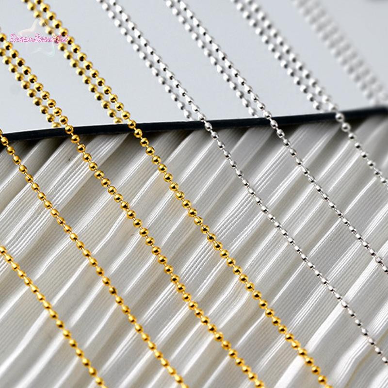 <DBFl-t> 50 ซม.เล็บโซ่เหล็กเงินทองโลหะอุปกรณ์แต่งเล็บ 3D ตกแต่งเล็บโซ่เล็บใหม่