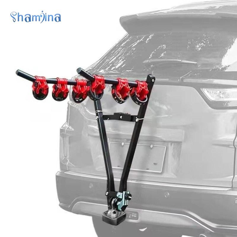 [Shamjina] Generic Car ด้านหลัง Hitch Bike Rack Tail Tow Mount Space Saving Bike Carrier