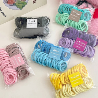 50ชิ้นสาวไล่โทนสีสีเชือกผมที่ไร้รอยต่อเด็กสีผมแหวนสูงยืดหยุ่นผ้าขนหนูแหวนลูกอมสีหัวเชือก