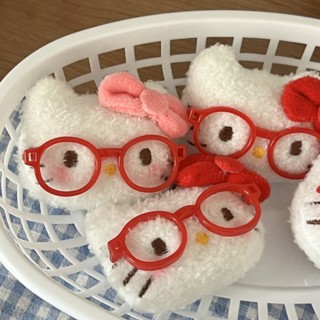 น่ารักการ์ตูนตุ๊กตา HelloKitty Bowknot แว่นตาเข็มกลัดตุ๊กตาพ…