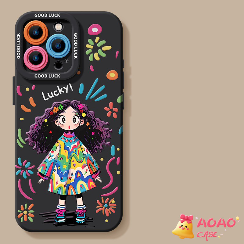 เคสไอโฟน 15 สำหรับ iPhone 11 13 15 16 12 14 Pro Max 7 8 16 14 15 Plus XR XS X Max ลัคกี้สาวหวานสร้อยข้อมือนุ่มหน้าปกอ่อน ราคา ถูกที่สุด ดีลบีเคเค แกลเลอรีภาพที่ 2