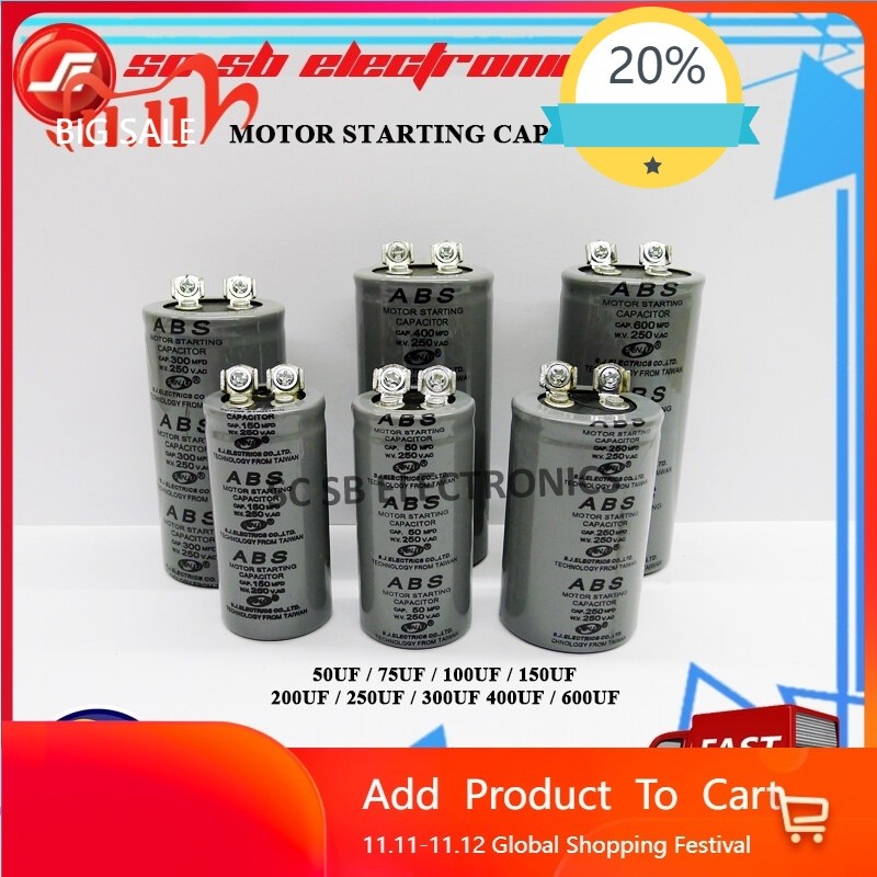 ZLAZ MOTOR STARTING CAPACITOR / CAPACITOR 50UF / 75UF / 100UF / 200UF / 250UF / 300UF / 400UF / 600U