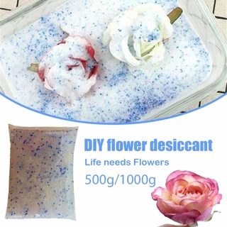 ของมาใหม่！ซิลิก้าทราย 1000g ทรายอบดอกไม้แห้ง มาลัยบ่าวสาว Silica gel สารกันชื้น