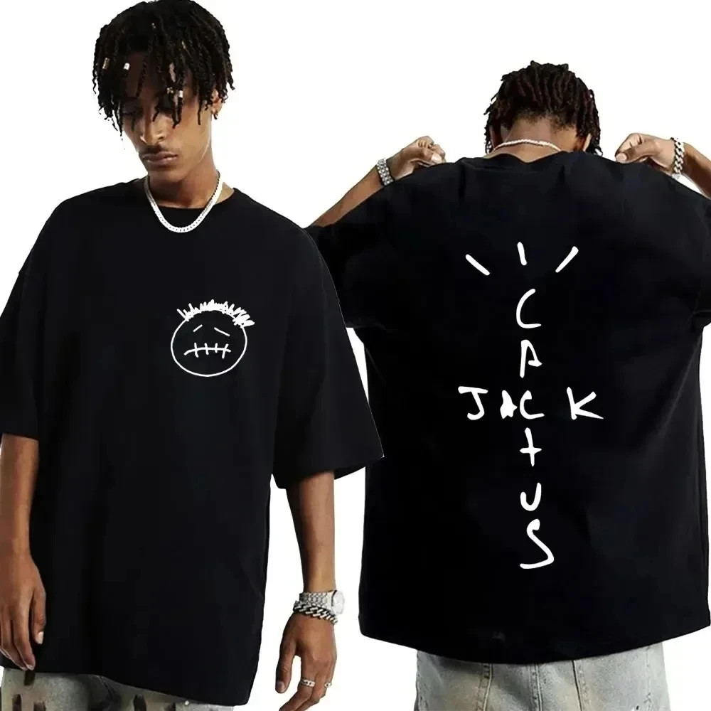 Rapper Travis Scott Cactus Jack Music Album T เสื้อผู้ชายผู้หญิงแฟชั่น Hip Hop T เสื้อ Casual ผ้าฝ้าย 100%