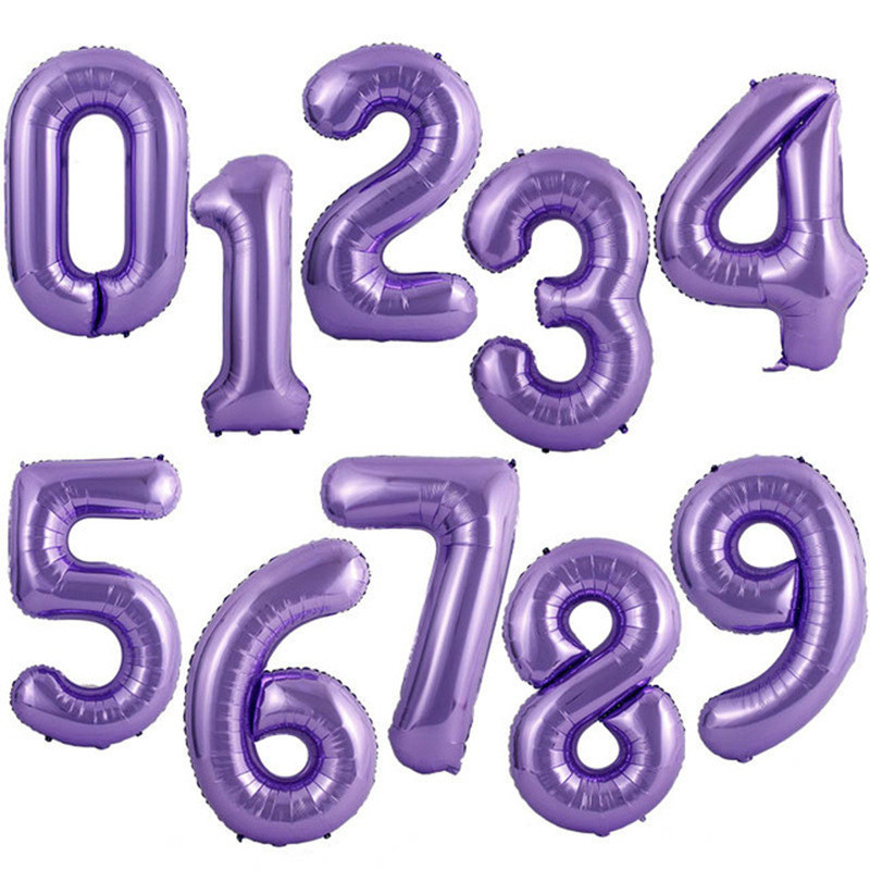 ลูกโป่งฟอยล์ตัวเลข ขนาด 40 นิ้ว ธีมสีม่วง balloon รูปที่ 5