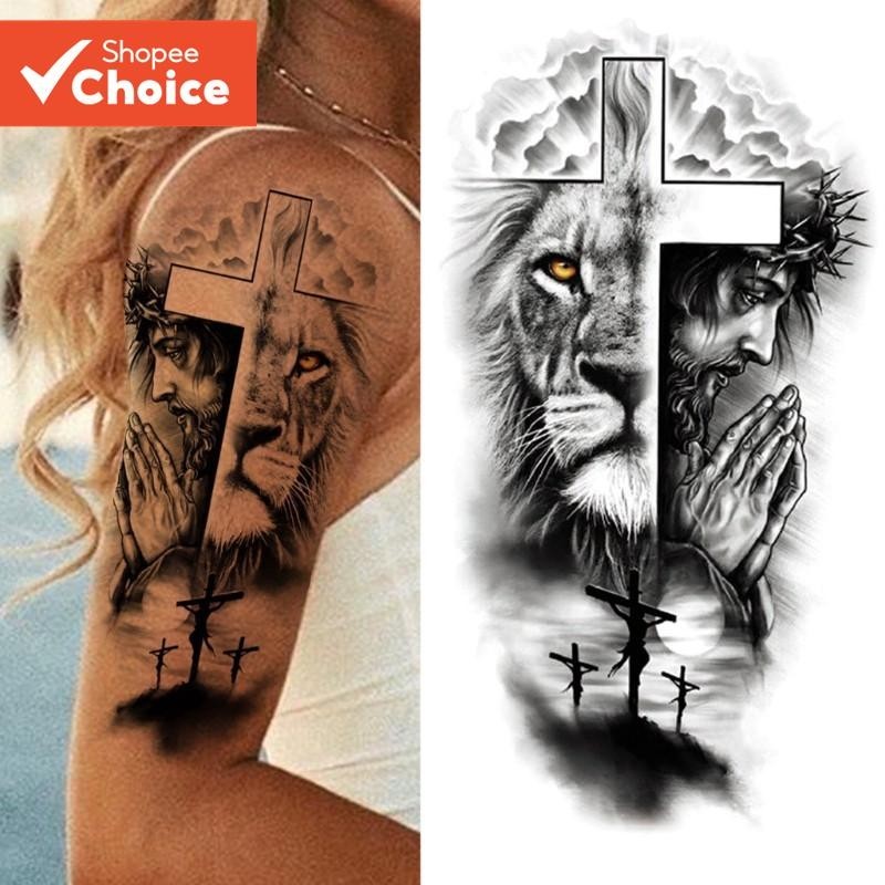 Redemption ชั่วคราว Tattoo สติกเกอร์ 1 แผ่นกันน้ําและติดทนนานศาสนา Body Art สมจริงปลอม Tatto