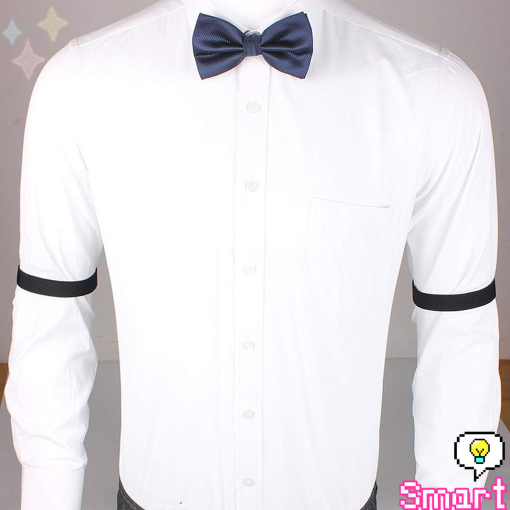 1คู่ สายรัดแขนเสื้อยืดหยุ่น สายรัดแขนเสื้อ กันลื่นของผ้า ปรับได้  Elastic Armband - รูปที่ 2