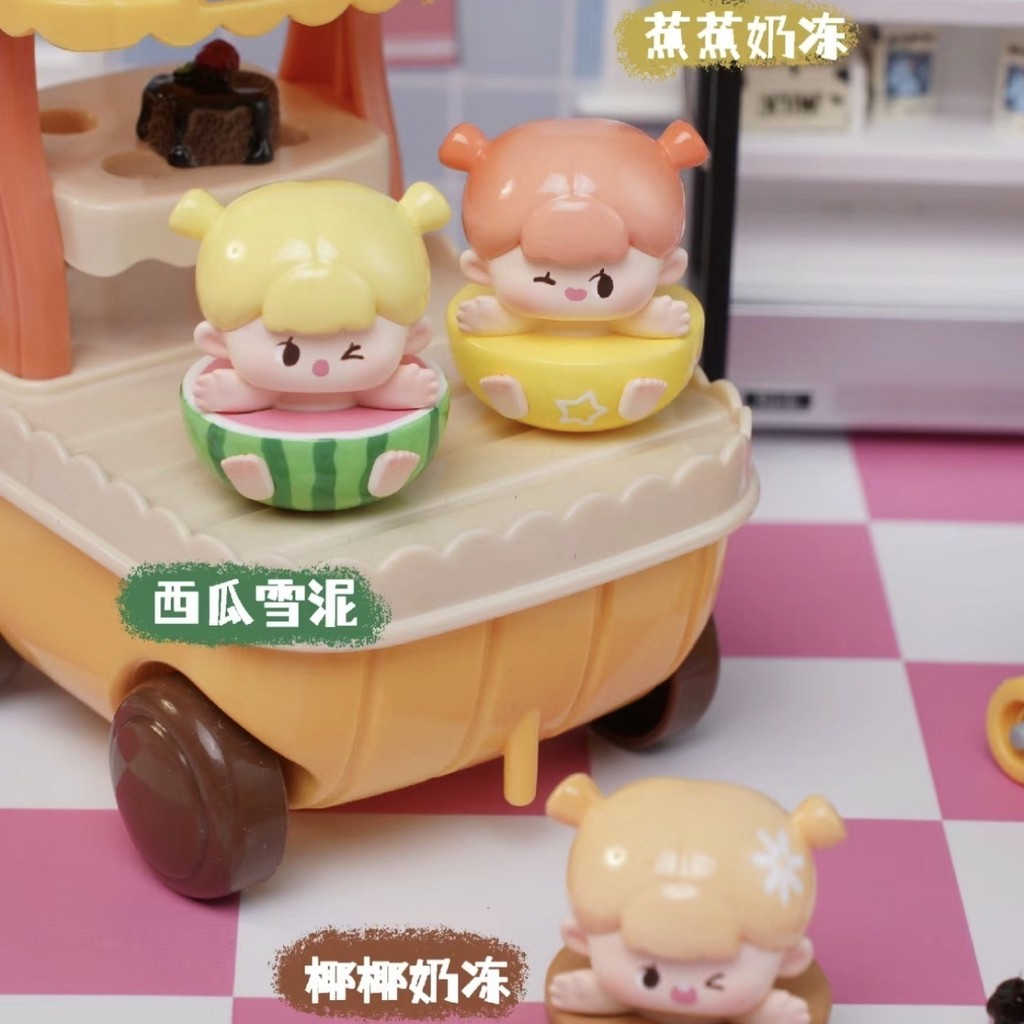 สถานีขนมฤดูร้อนใหม่ กล่องสุ่มอนุภาคน่ารัก ชุดกระเป๋าสุ่ม ฟิกเกอร์น่ารัก ของตกแต่งรถทันสมัย