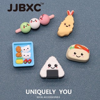 JJBXC ตัวติดรองเท้า charm ลายกุ้งทอด และข้าวปั้น 3D การ์ตูนอ…