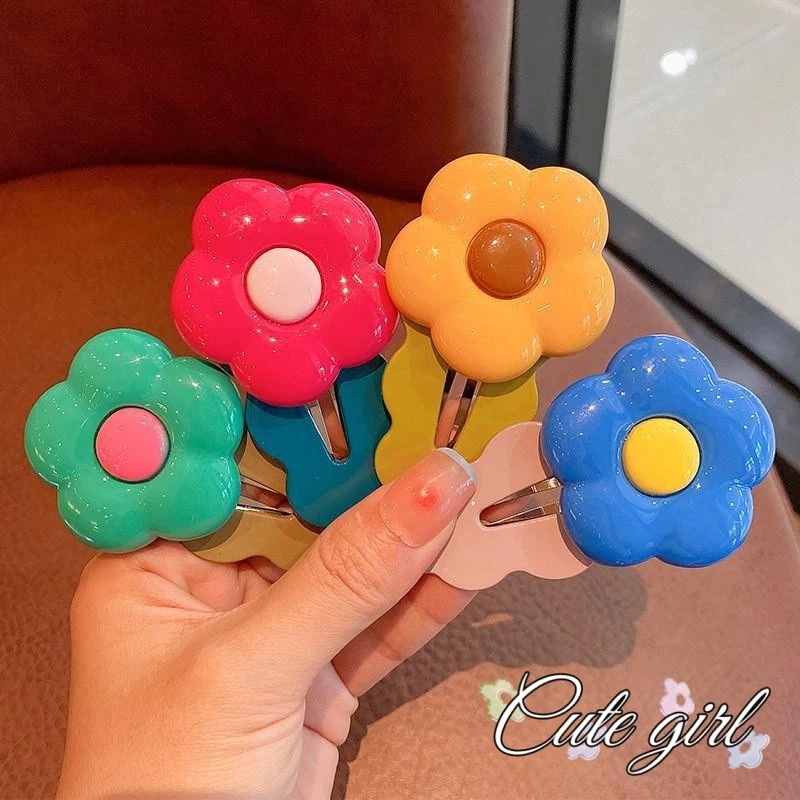 Cute_Girl 🏵️🏵️ กิ๊ฟกิ๊บติดผม มีให้เลือกหลายสี การออกแบบสไตล์ดอกไม้ คุณภาพสูง หวานและสดช กิ๊บดอกไม้