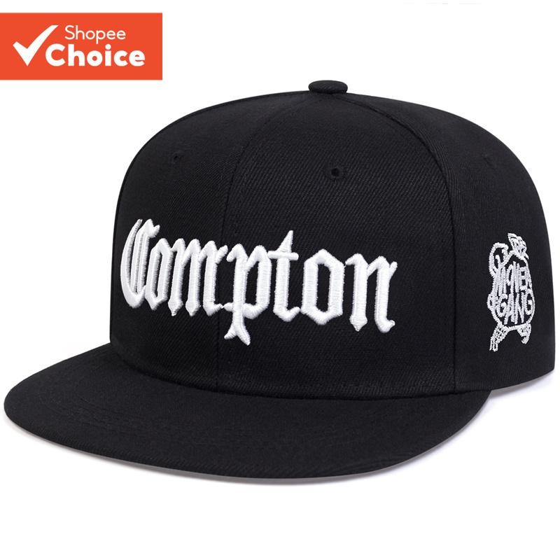 Stylish Compton ปัก Snapback: หมวกปีกแบนฮิปฮอป Unisex พร้อมที่บังแดดสําหรับทุกโอกาส!