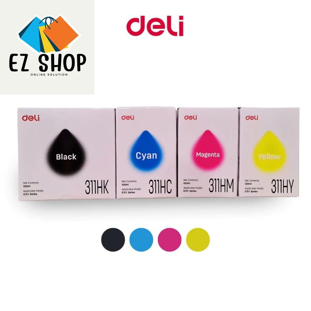 หมึกเติม Deli InkJet D311NW เครื่องพิมพ์อิงค์เจ็ท ขนาด 100ML. หมึกตลับแท้ 100%, ประกันศูนย์ Deli