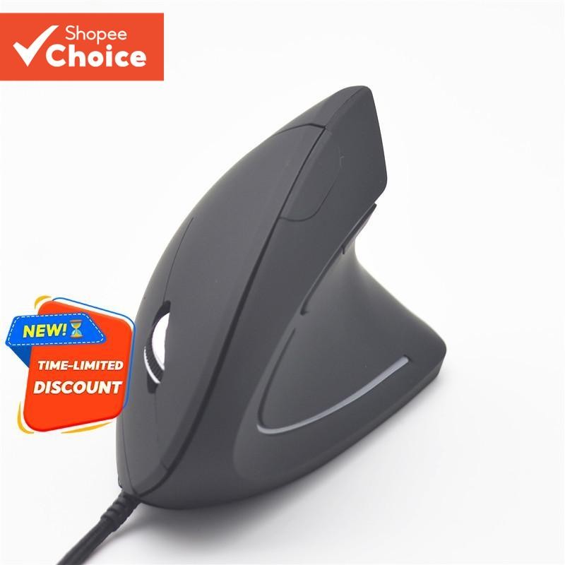 เมาส์ตามหลักสรีรศาสตร์ขวามือแนวตั้ง RGB ออปติคอลเมาส์แบบมีสายสําหรับแล็ปท็อปพีซีเกมเพื่อสุขภาพ