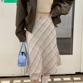 Veewink พร้อมส่งจากกทม skirt กระโปรงยาว เอวสูง ชีฟอง แฟชั่น เข้ารูป สไตล์วินเทจ ฤดูร้อนสําหรับสตรี