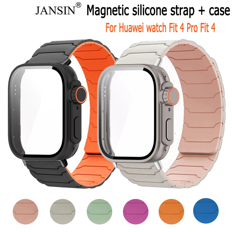 ซิลิโคน Quick Fit Strap + สําหรับ Huawei Watch Fit 5 5 Pro กีฬาสายรัดข้อมือแม่เหล็ก