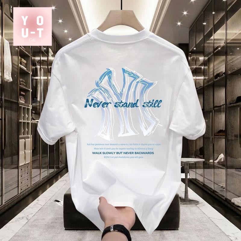 You-T【มี 6 แบบ】🚀เสื้อยืดไซส์ใหญ่ เสื้อยืดชาย แฟชั่น สวมใส่สบาย พิมพ์ "ไม่เคย" ผ้าฝ้าย100% ไม่หดตัว คุณภาพสูง สตรีทสไตล์