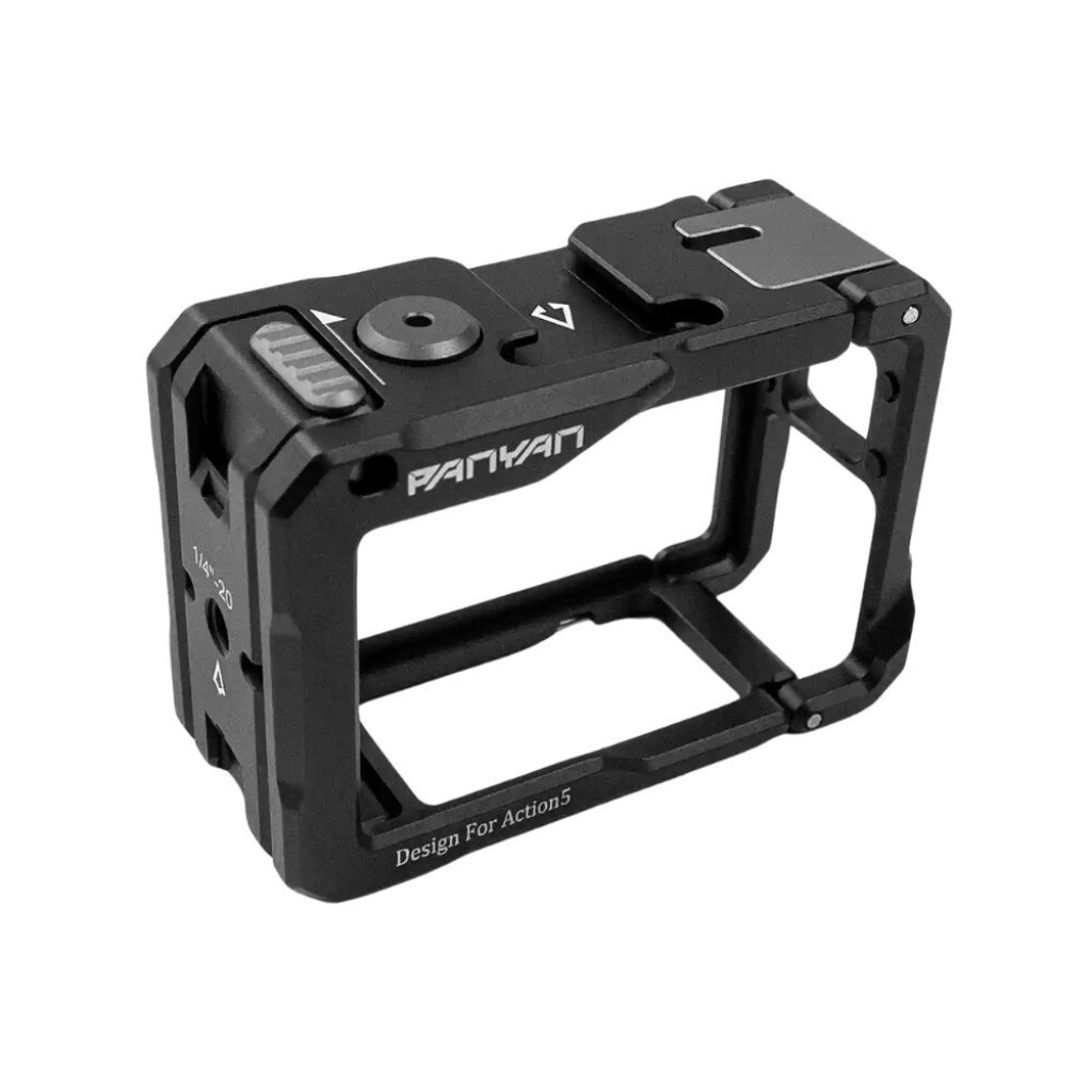PANYAN PNN-C501 Full Metal Cage เคสกล้องโลหะ DJI Osmo Action 5 Pro มาพร้อมช่อง Cold Shoe ต่ออุปกรณ์