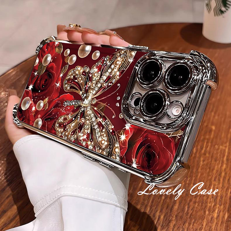 SAMSUNG เคสสําหรับSamsung A05s A52 A55 A53 A35 A03s A12 A13 A14 A15 A54 A34 A23 A15 A32 A25 A24 A54 A51 A22 M15 สี่มุมAnti Dreamyป้องกันผีเสื้อนุ่ม
