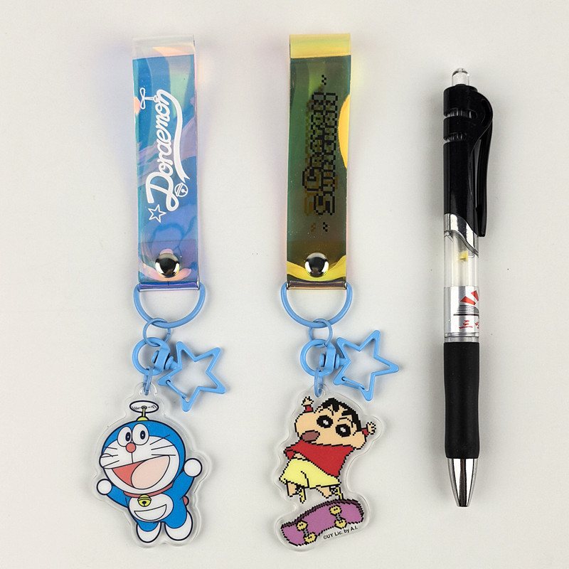 Crayon Shinchan Doraemon Diecut Acrylic Keychain Mascot Charm 250304
