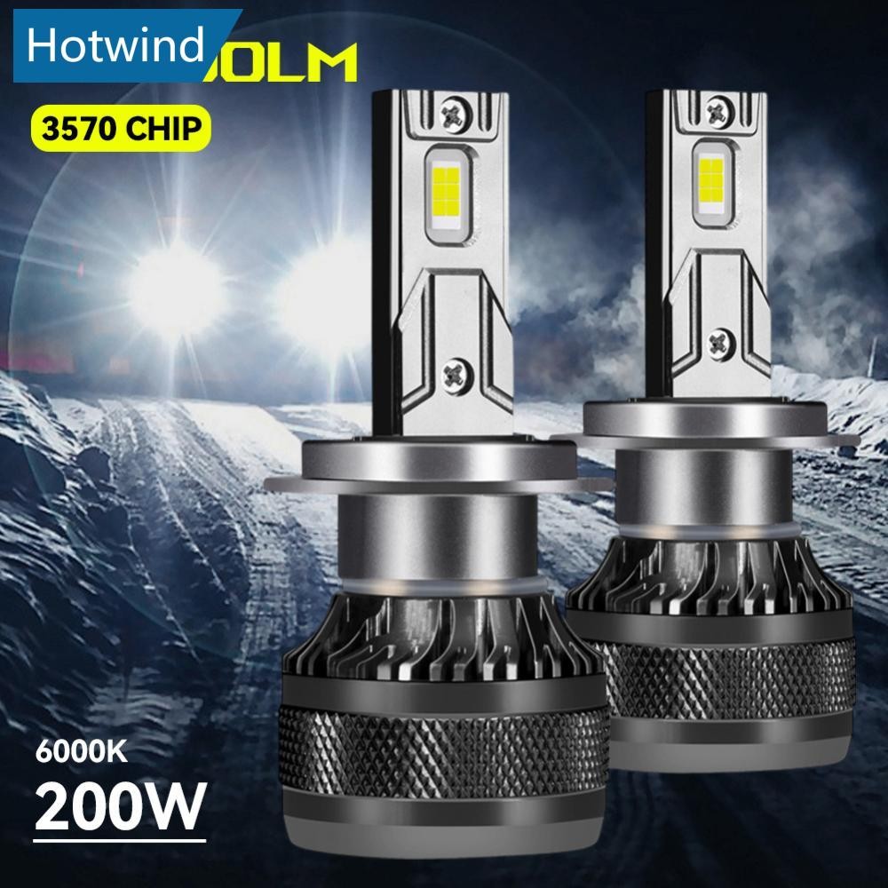 HW 1 PC 200W ไฟหน้ารถ LED H1 H8 H11 HB3 HB4 9005 9006 H4 H7 ไฟ LED 6000K 50000LM หลอดไฟ LED อัตโนมัต