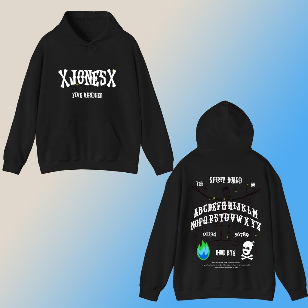 Hoodie M-3xl  JONE500 COLLECTION SET 1 พิมพ์กะโหลกศีรษะ แขนยาวสำหรับผู้ชายและผู้หญิง - ดำ/ขาว/แดง เส