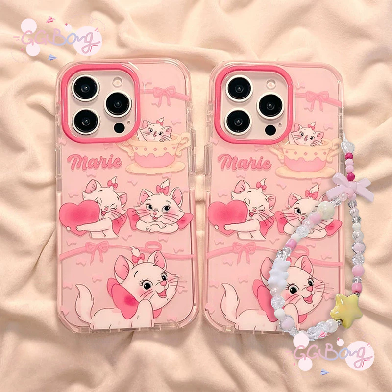 เคสกันกระแทกลายแมวสีชมพูหวานๆ ผูกโบว์รูปหัวใจ เคสไอโฟน 16 เคส 16 14 15 13 11 12 Pro Max XS X XR Max 16 14 15 7 8 Plus SE