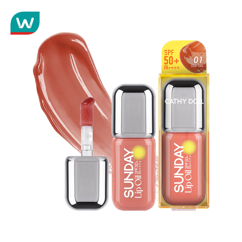 Cathy Doll เคที่ดอลล์ ซันเดย์ ลิป ออยล์ SPF50+ PA++++ 3.5มล. 01 ซัน แทน