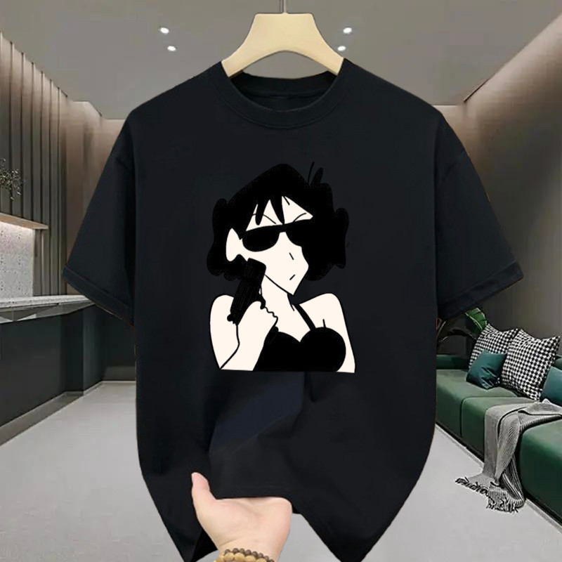 เสื้อยืดคู่รัก เสื้อยืดคู่กับแฟน คอกลม-แขนสั้น เสื้อคู่ สกรีนลายการ์ตูน oversize แฟชั่นฮิตเท่ๆ - รูปที่ 4