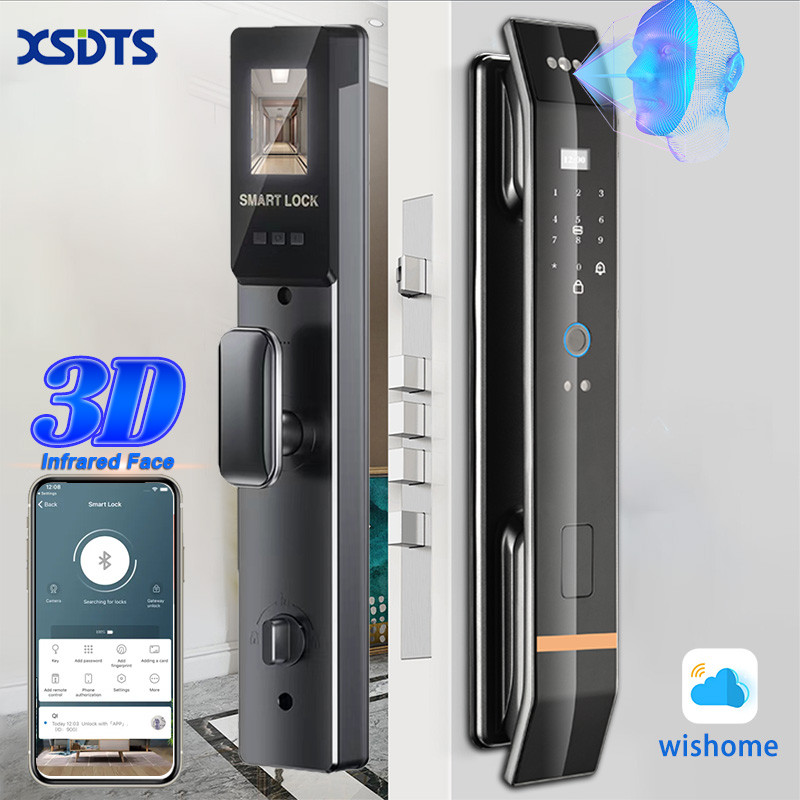 XSDTS 3D Face Smart Door Lock Digital Password Electronic Key IC Card  APP Unlock Fingerprint Locks 