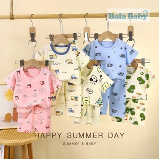 ชุดนอน เสื้อผ้าเด็ก ชุดเซ็ต 2 ชิ้น เสื้อแขนสั้น+กางเกงขายาว …