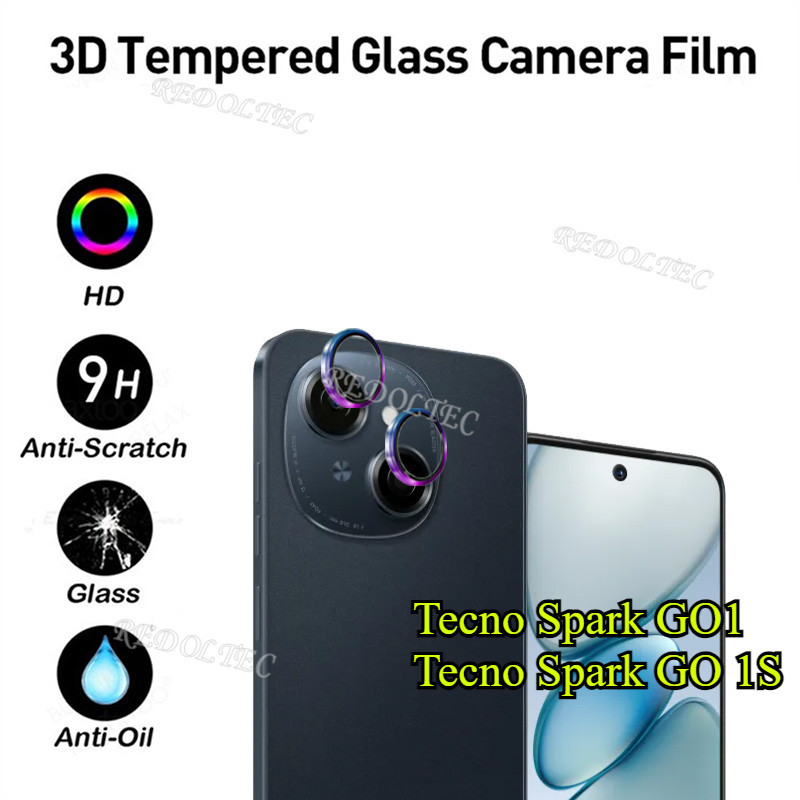 Tecno Spark GO 1 GO1 S แหวนโลหะกล้องเลนส์ป้องกัน Tecno Spark GO 1S GO1S กระจกนิรภัยคลุมทั้งหมดฟิล์ม 