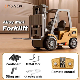 1/64 Mini Alloy RC รถยก APP รีโมทคอนโทรลวิศวกรรมยานพาหนะของเล่นโต๊ะขนาดเล็ก 1:64 รุ่นคอลเลกชันของขวัญสําหรับชาย