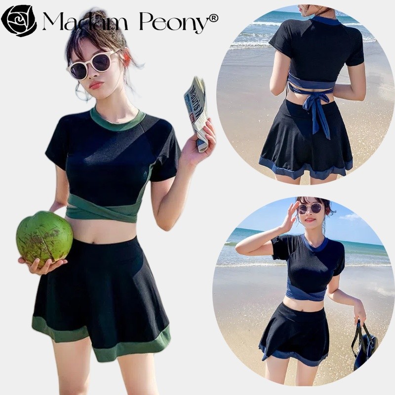 Ins Fresh Fairy Style ชุดบิกินี่กระโปรง! การออกแบบ Push-Up สําหรับหน้าอกเล็ก  สลิมมิ่งคัท ✨ นักเรียน