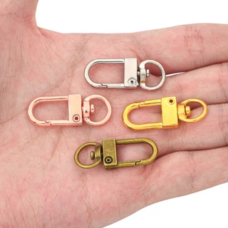 5ชิ้น/ถุงหมุนหัวเข็มขัดสุนัขทองโรเดียมโลหะกุ้งก้ามกรามจับมือตะขอสําหรับเครื่องประดับ ทําเอง ทํากุญแจแหวนโซ่อุปกรณ์เสริม