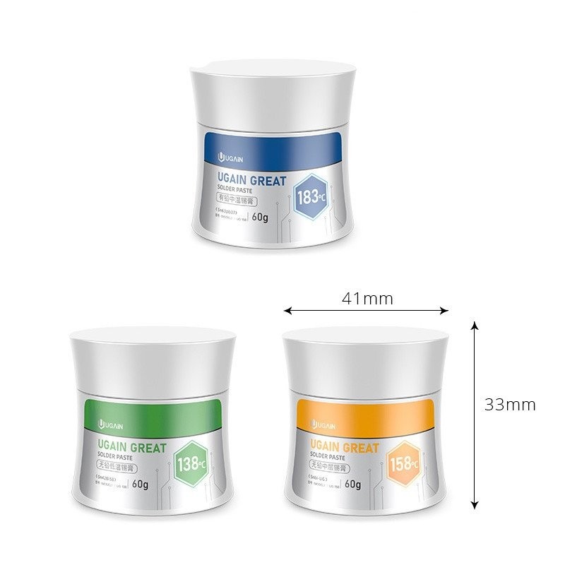 Original New UGAIN 60g Low Temperature Lead-Free  Solder Paste BGA Solder Flux Sn42bi58 Snbi-UG Sn63