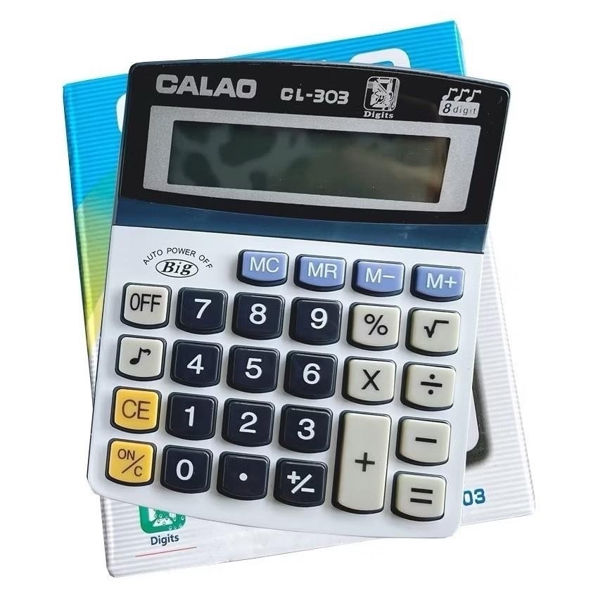 เครื่องคิดเลข CALAO รุ่น CL-303 ปุ่มกดมีเสียงดนตรี ฟรีถ่าน AAA ใช้งานด้วยแบต
