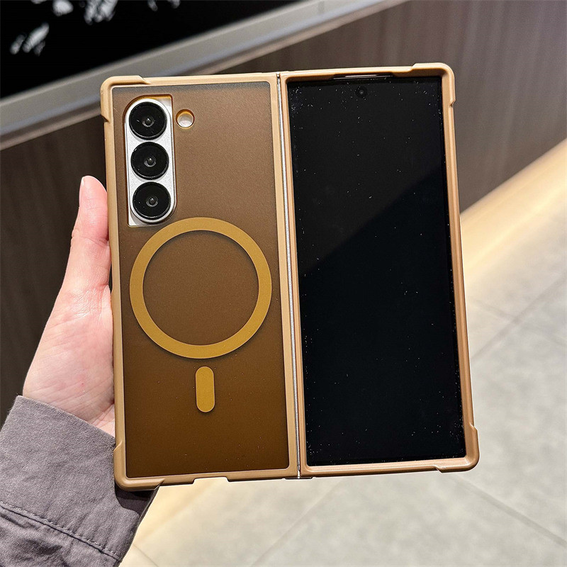 เกราะหรูหราปลอกแม่เหล็กกันกระแทก Samsung Galaxy Z Fold 6 พับ 5 พับ 4 Fold7 Slim Translucent Matte Case