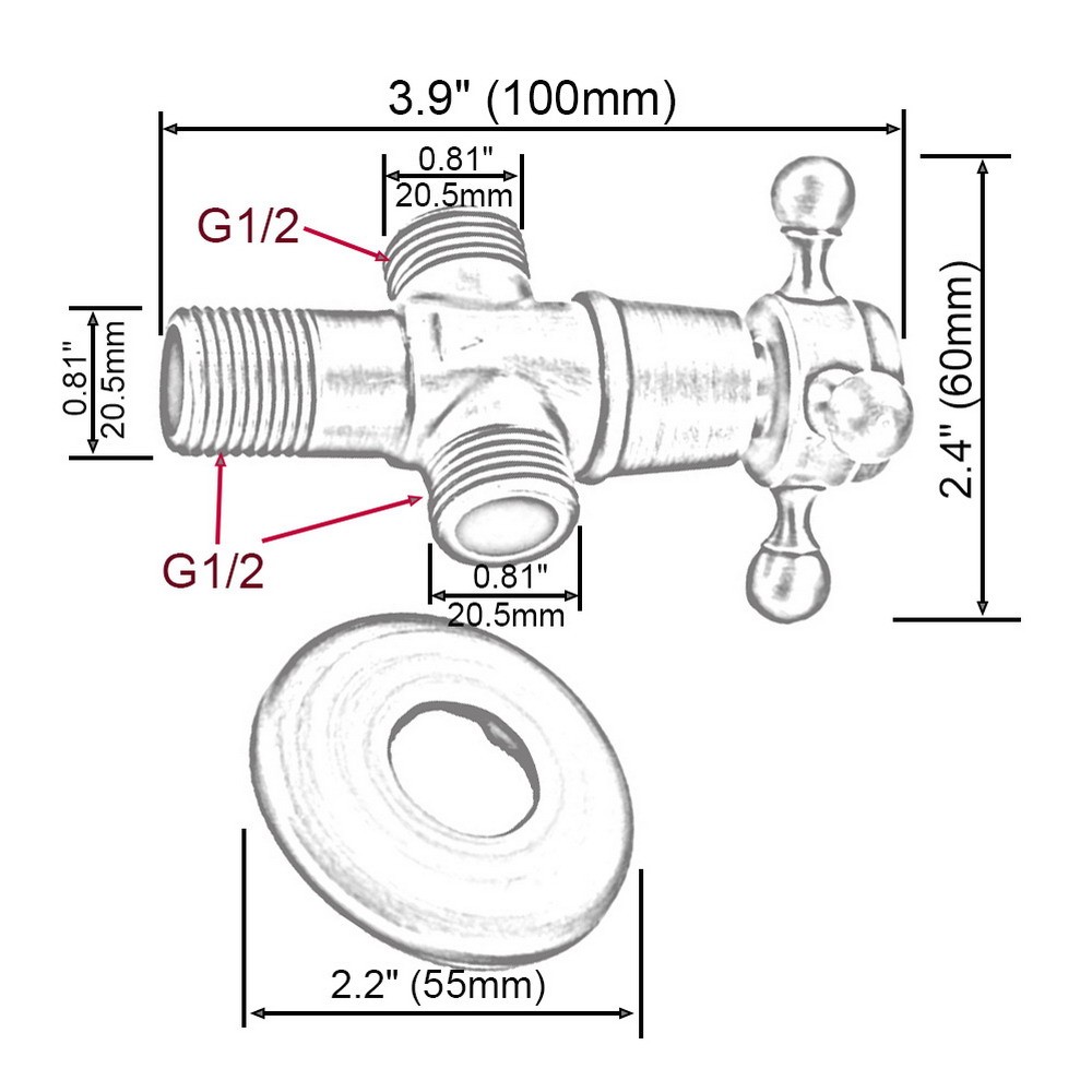 ทองเหลืองโบราณ 1 ใน 2 ออก ทาง มุมวาล์ว 1/2 “มุมวาล์วสําหรับก๊อกน้ําห้องน้ําน้ําควบคุมก๊อกน้ําหยุด nx001 ราคา ถูกที่สุด ดีลบีเคเค แกลเลอรีภาพที่ 2