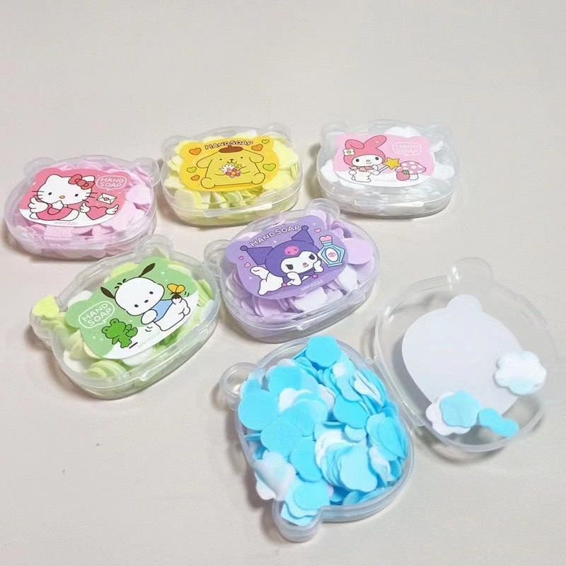 Sanrio แผ่นสบู่ใช้แล้วทิ้ง Kulomi  Melody กระดาษสบู่ต้านเชื้อแบคทีเรีย Big Ears นักเรียนเด็กพกพาสบู่ล้างมือแบบพกพาติดตัว Cinnamoroll Pochacco Hello kitty ราคา ถูกที่สุด ดีลบีเคเค แกลเลอรีภาพที่ 4