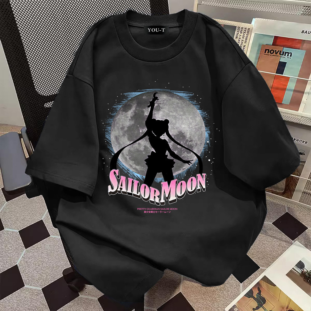 Basi💥 ผู้หญิง เสื้อยืด oversize สตรีท เกรดพรีเมียม โคตรนุ่ม เสื้อคอตตอน100% ไม่หดตัวลาย ลาย "SAILORMOON GIRL"