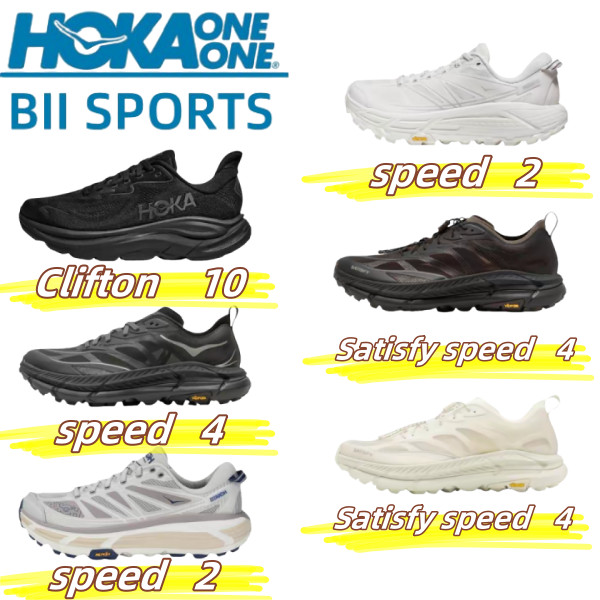 2025 ของแท้100% HOKA ONE ONE  Satisfy * Mafate Speed 4  2 Clifton 10 Unisex รองเท้าวิ่ง รองเท้ากีฬา