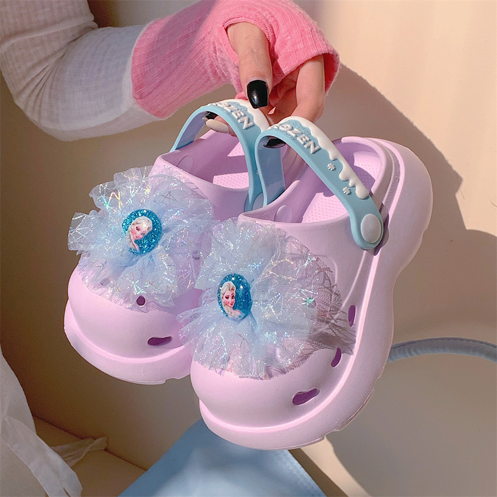 XIXITIAO เด็กสาวรองเท้าแตะรองเท้าแตะเจ้าหญิงเอลซาน่ารักEVAแพลตฟอร์มรองเท้าแตะ